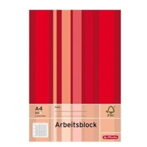 Herlitz 1x bloc de bureau a4 50 feuilles quadrillé + marge 70g 215434