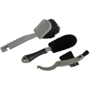 FISCHER Lot de 3 brosses grises unies pas cher