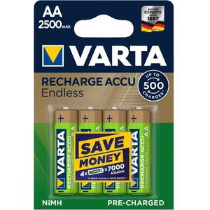 Comparateur de prix : Varta PilesNiMH Mignon AA 2500mAh Blister (Pack de 4) 56686 101 404