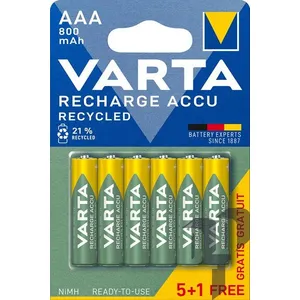 Varta - Piles rechargeables recyclées aaa 5 + 1 offerte (56813 101 476) pas cher