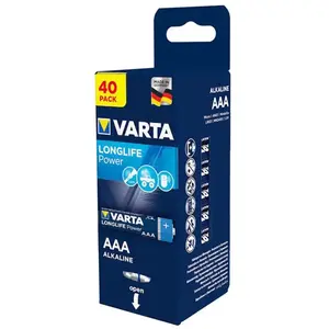 Comparateur de prix : Varta VARTA Pack de 40 piles alcalines Longlife Power AAA -LR03- 1.5V
