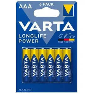 Varta Longlife Power Piles Alkaline, LR03, AAA Mono, Un paquet de 6 pièces pas cher