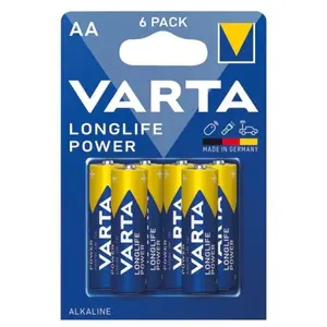 Comparateur de prix : Piles Alcaline Longlife Power 1.5V LR6AA blister de 6 piles Varta