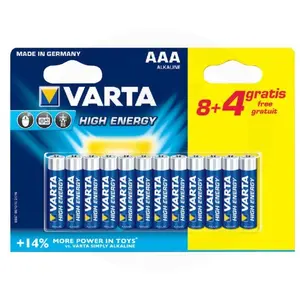 Comparateur de prix : Pile varta alcaline"high energy", micro (aaa), 8+4 gratuit