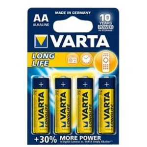 Batterie Varta Alkaline Mignon AA Longlife Blister (4-Pack) 04106 110 414 pas cher