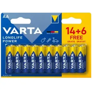 Pile Varta Longlife Power Aa - Lr06 (emballage 14+6 Unit) Ø14,5x50,5mm pas cher