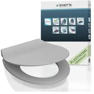Comparateur de prix : Schütte Abattant WC extra fin en duroplast SLIM avec frein de chute Gris clair