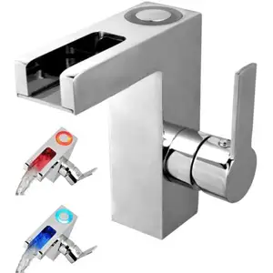 Mitigeur de lavabo à led avec bec verseur orinoco chrome Schütte n/a pas cher