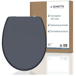 Comparateur de prix : Non communiqué Schütte Abattant WC ANTHRAZIT en Duroplast avec frein de chute et détachable, anthracite, emballage brun e-commerce