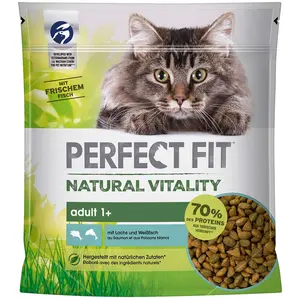 650g Natural Vitality Adult 1+ saumon, poissons blancs Perfect Fit - C... pas cher