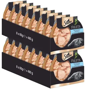 Sheba 16x60g Sheba Dômes Filets Fins Poissons Blancs - Pâtée Pour Chat pas cher