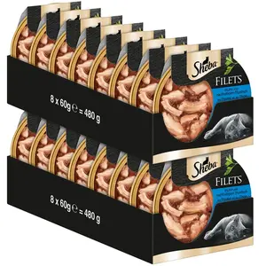 16x60g Sheba Dômes Filets fins poulet, thon - Pâtée pour chat pas cher