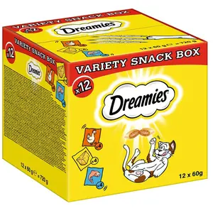 Comparateur de prix : Dreamies 12x60g Catisfactions Variety Snack Box - Friandises pour chat