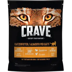 Comparateur de prix : 750g Crave Adult dinde, poulet - Croquettes pour chat