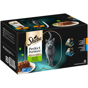 Sheba Perfect Portions 16 x 37,5 g pour chat - dinde et thon en sauce pas cher