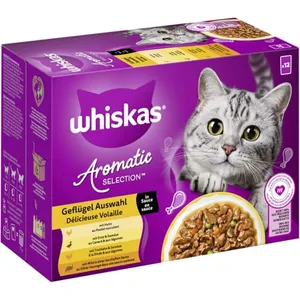 Lot économique : 96x85g Whiskas 1+ Aromatic Selection volaille en sauc... pas cher