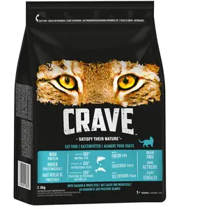 Comparateur de prix : Crave Adult saumon, poisson blanc pour chat - 2,8 kg