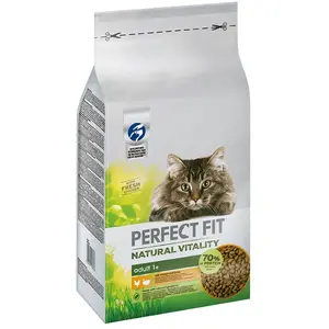 Comparateur de prix : 6kg Natural Vitality Adult 1+ poulet, dinde Perfect Fit - Croquettes pour chat