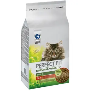6kg Natural Vitality Adult 1+ boeuf, poulet Perfect Fit - Croquettes pour chat pas cher