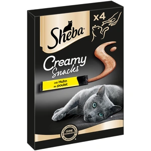 4x12g Sheba Creamy Snacks poulet - Friandises pour chat pas cher