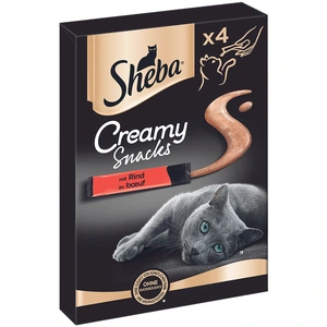 4x12g Sheba Creamy Snacks boeuf - Friandises pour chat pas cher
