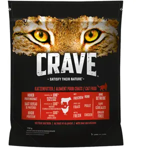 Comparateur de prix : 750g Crave Adult boeuf, poulet - Croquettes pour chat