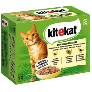 Mégapack Kitekat 48 x 85 g pour chat - recettes de campagne en gelée pas cher