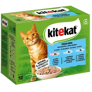 Mégapack Kitekat 48 x 85 g pour chat - repas du pêcheur en gelée pas cher