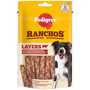 60g de friandises pour chiens Pedigree Ranchos Layers au boeuf pas cher
