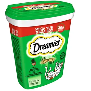 Dreamies Mega Tub Catisfactions pour chat - herbe à chat 350 g pas cher