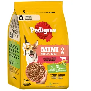 Comparateur de prix : PEDIGREE® Sac Adulte < 10 kg avec boeuf et légumes 1 x 1,4 kg