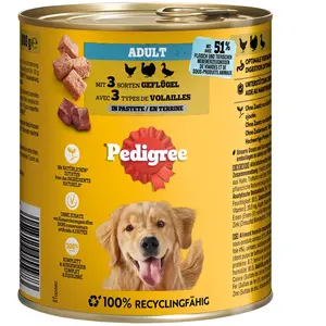 12x800g Volaille en pâté Pedigree Classic nourriture humide pour chien