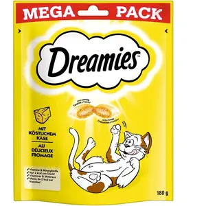 Comparateur de prix : Dreamies Lot de 4 collations pour chat avec fromage - 180 g