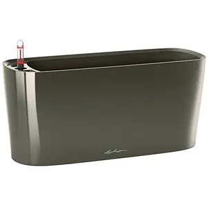 Comparateur de prix : LECHUZA Jardinière de table Delta 20 ALL-IN-ONE Taupe brillant 15566
