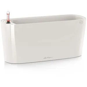 Comparateur de prix : LECHUZA Jardinière de table Delta 20 ALL-IN-ONE Blanc brillant 15560