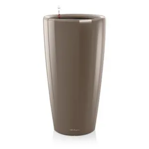 Comparateur de prix : LECHUZA Jardinière Rondo 32 ALL-IN-ONE Taupe haute brillance 15784