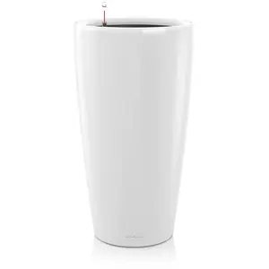 Comparateur de prix : Pot de fleur LECHUZA Rondo Premium 40 - kit complet, blanc brillant