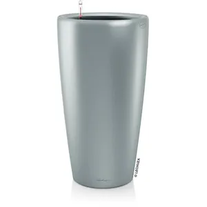 Comparateur de prix : LECHUZA Pot Rondo Premium 40 - kit complet, argent métallisé Ø 40 cm