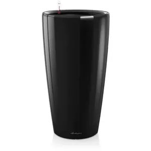 Comparateur de prix : LECHUZA Pot Rondo Premium 40 - kit complet, noir brillant Ø 40 cm TU