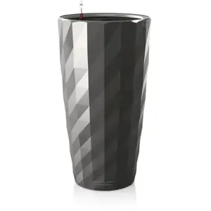 Comparateur de prix : LECHUZA Pot de fleur Diamante Premium - kit complet, anthracite métallisé