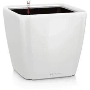 Comparateur de prix : Lechuza Pot Quadro Premium LS 50 - kit complet, blanc brillant 50 cm TU