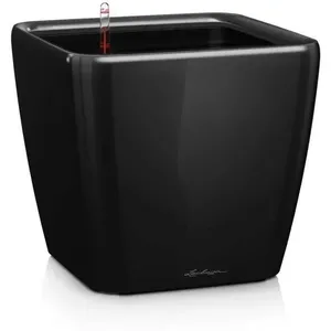 LECHUZA Pot Quadro Premium LS 50 - kit complet, noir brillant 50 cm TU pas cher