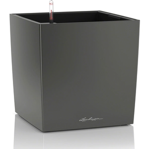 Comparateur de prix : Pot de fleur LECHUZA Cube Premium 50 - kit complet, anthracite métallisé
