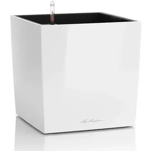 Comparateur de prix : Lechuza Premium - Bac à Plantes fermé, Blanc Brillant, 50 x 50 x 50 cm