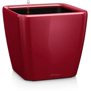 Comparateur de prix : Pot carré Lechuza Premium LS rouge scarlet brillant 35 x 35 x h.33 cm