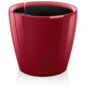 Comparateur de prix : LECHUZA Classico Premium LS 50 - kit complet, rouge scarlet brillant Ø 50 X 47