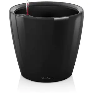 Comparateur de prix : LECHUZA Pot de fleur Classico Premium LS 50 - kit complet, noir brillant
