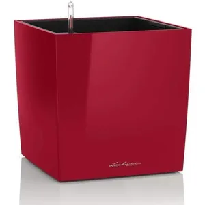 Comparateur de prix : LECHUZA Pot de fleur Cube Premium 40 - kit complet, rouge scarlet brillant