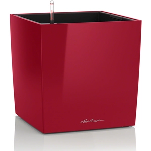 Comparateur de prix : LECHUZA Cube Premium 30 - Kit Complet, rouge scarlet brillant 30 cm