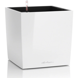 Comparateur de prix : LECHUZA Cube Premium 30 - Kit Complet, blanc brillant 30 cm